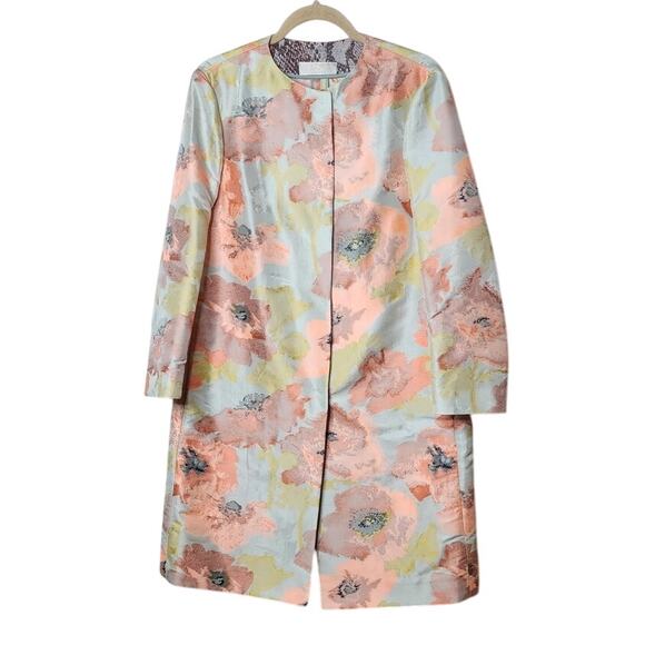 Mantu Jackets & Blazers - Mantu Pastel Floral Overcoat Jacket, Size 44/US 8, EUC